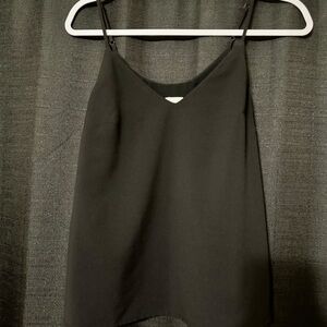 Black Sleeveless Camisole Top with V-Neck